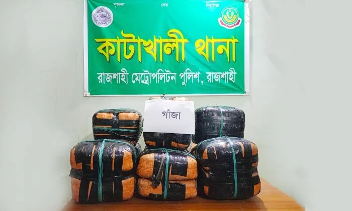 রাজশাহী নগরীতে বিপুল পরিমাণ গাঁজা উদ্ধার 